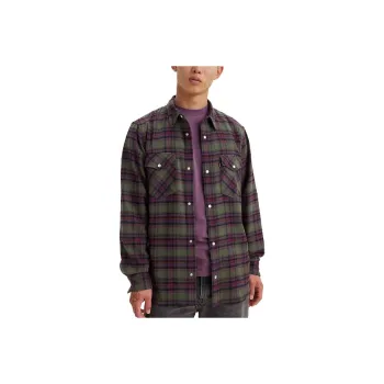 Levis Shirts Men Purple Green