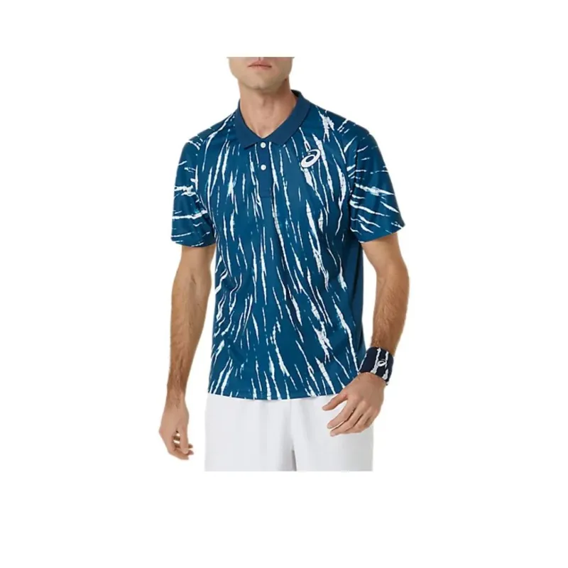 Asics Shirt Men's Gray Mackerel Blue-0