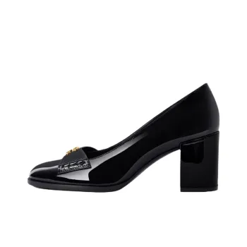 CELINE Lily Triomphe Chunky Heel High Heels Women's Black