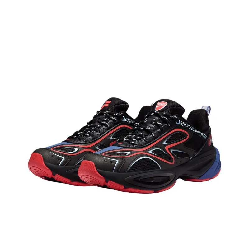 Ducati X FILA FUSION BUZZARD II X DUCATI Meteorite Shoes 2nd Generation Casual Shoes Men Low Top Black Red-1