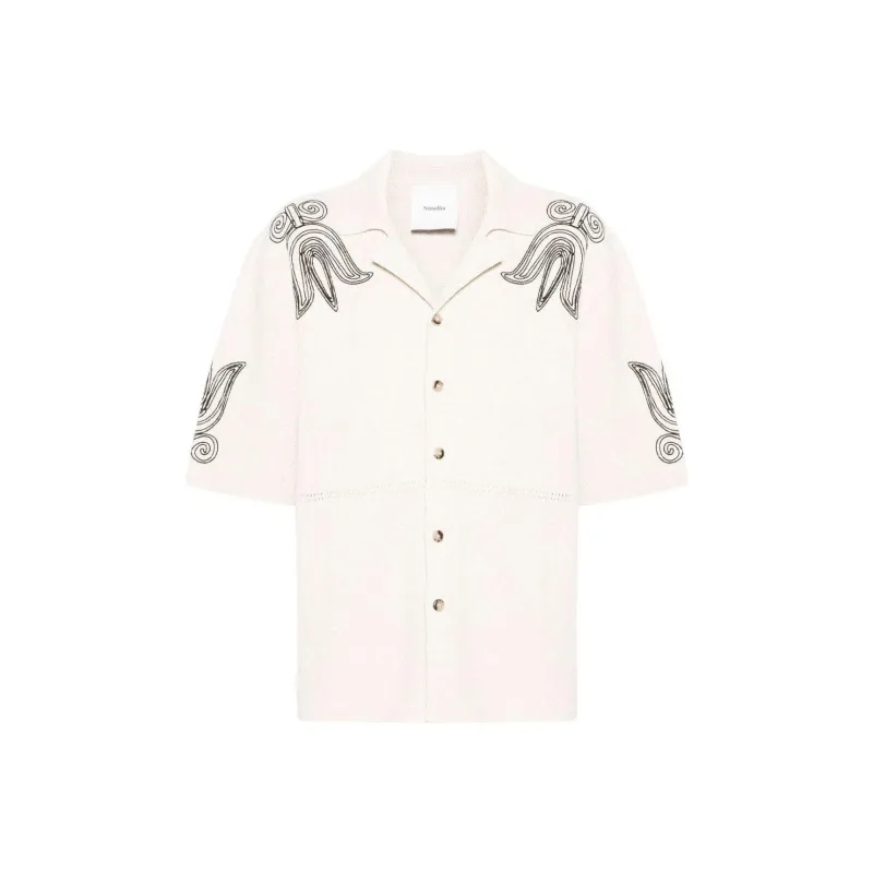 NANUSHKA Embroidered Camp-collar Cardigan-0