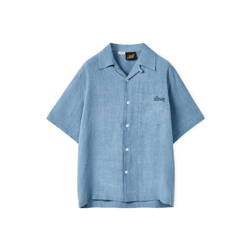 LOEWE Linen Bowling Shirt-0