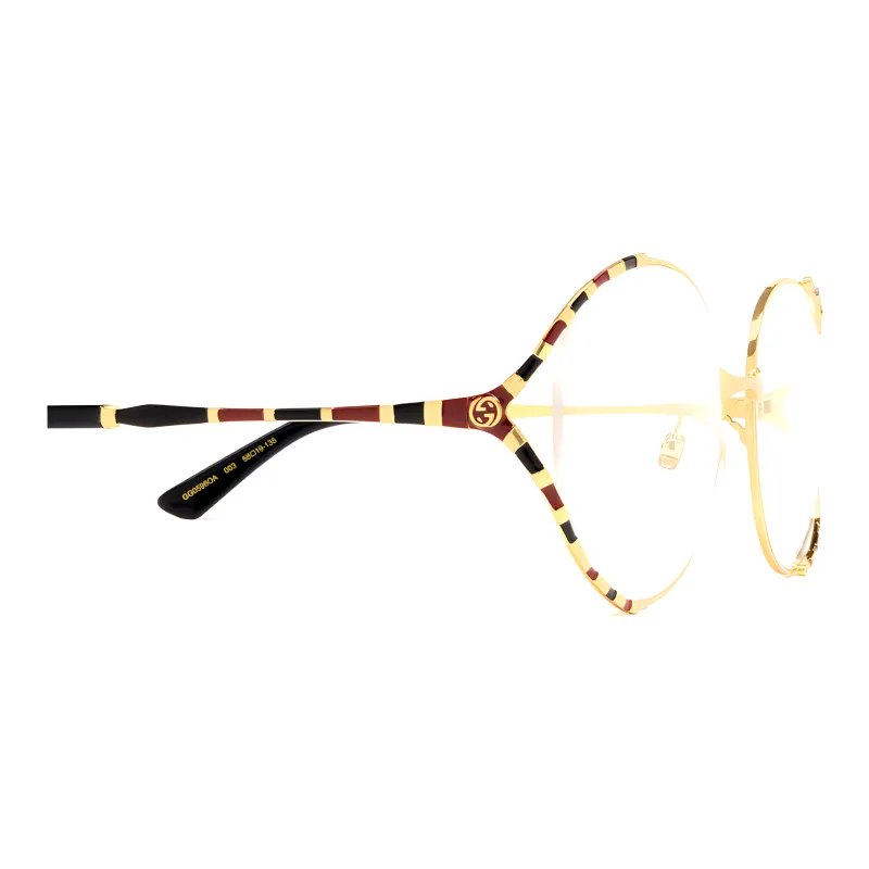 GUCCI Metal Round Sunglasses Unisex Gold-2