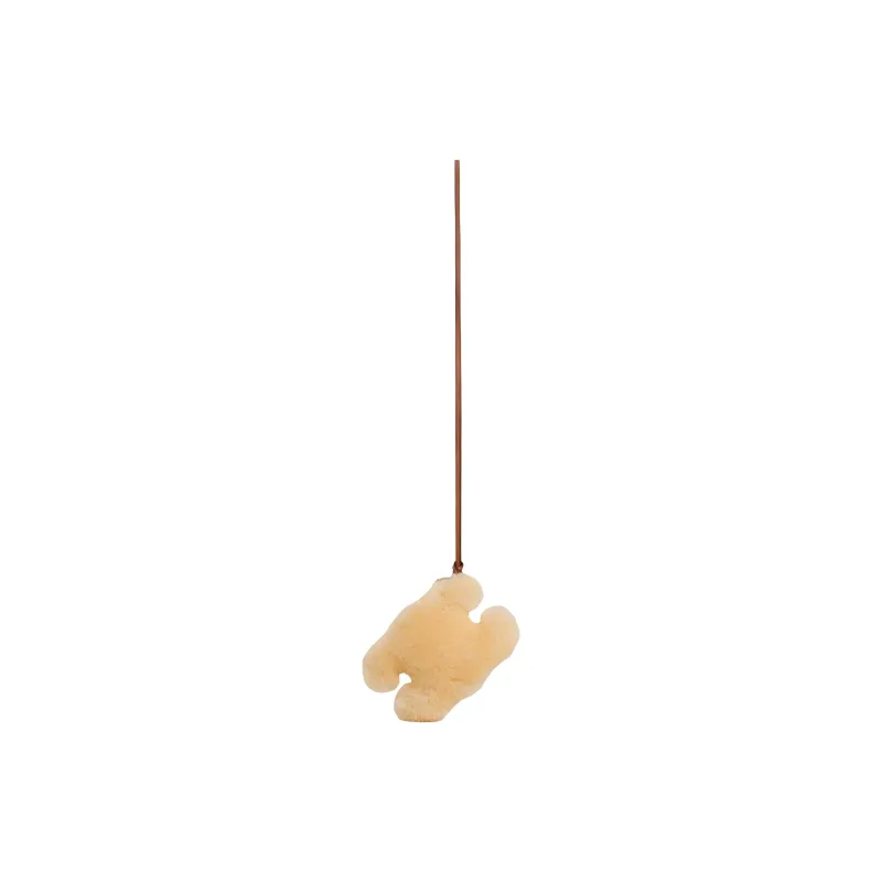 CELINE Triomphe POM POM Keyring In Shearling And Smooth Calfskin-2