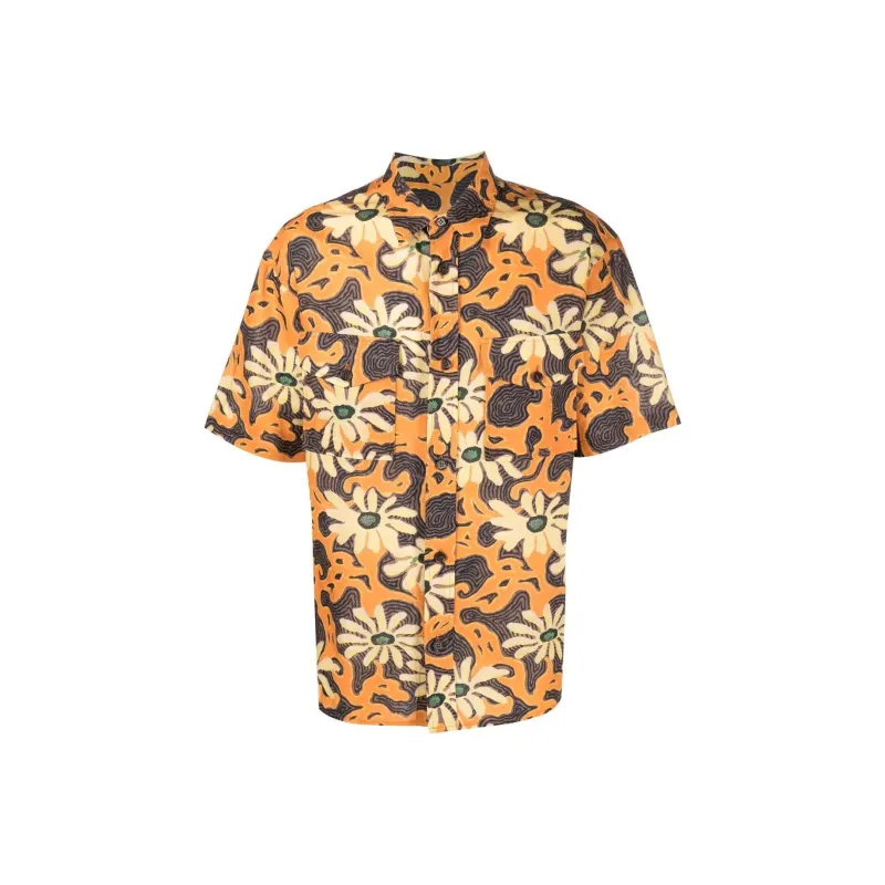 NANUSHKA Floral Printed Short Sleeved Shirt-0