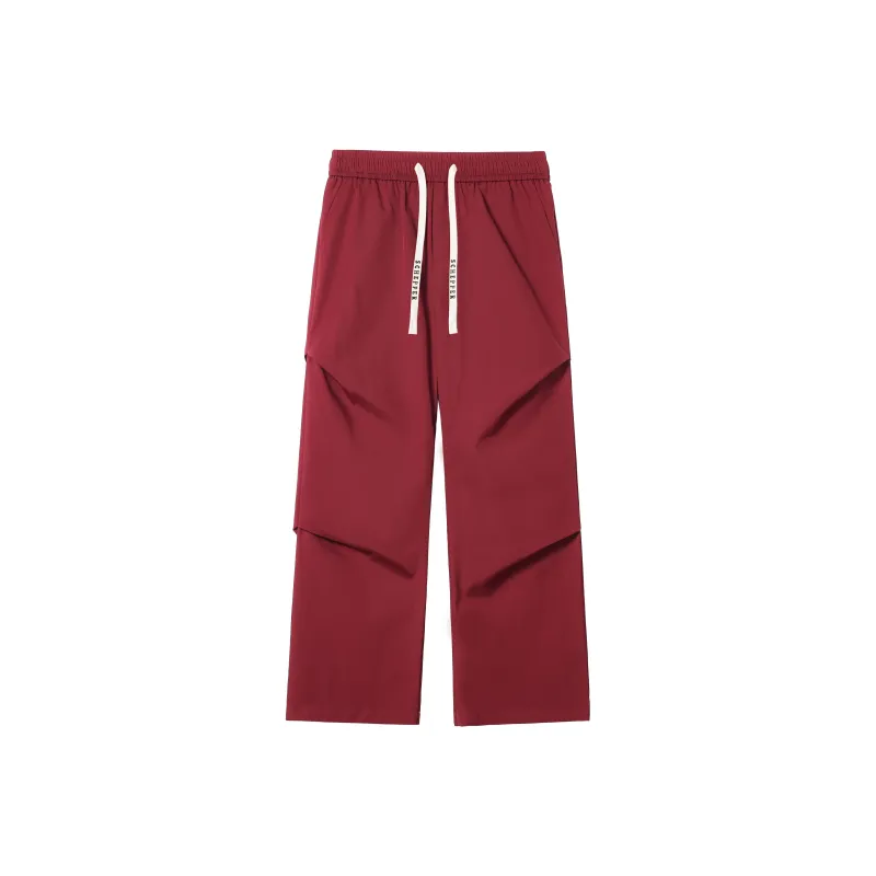 HOKLV Workwear Style Vintage Casual Pants, Wide Leg Straight Fit With A Draping Effect Unisex-29