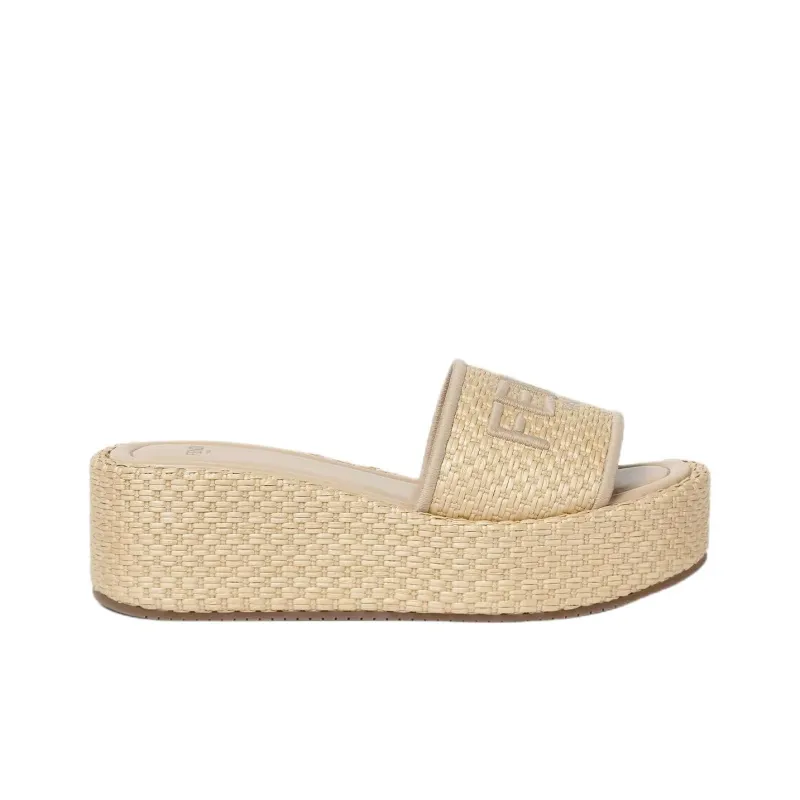 FENDI Sunshine Abrasion Resistant Slide Slippers Women's Beige-1
