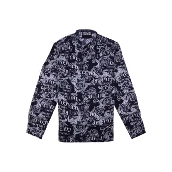 VERSACE JEANS COUTURE All over Baroque Logo print Shirt