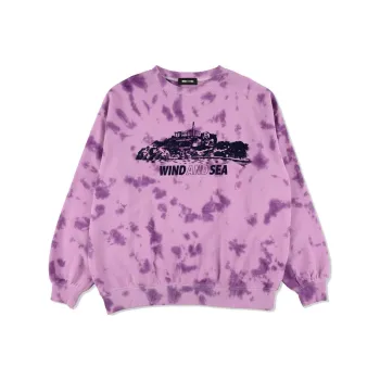 WIND AND SEA TIEDYE ISOLATED ISLAND CREW SWEAT Sweatshirt Unisex Purple