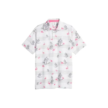 PUMA Polo Shirts Men White/Bright Pink