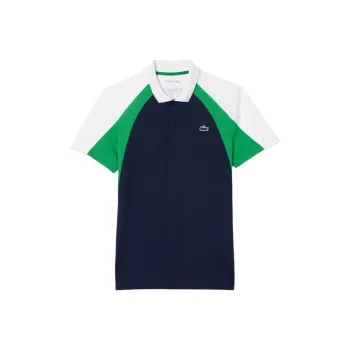 LACOSTE Polo Shirt Men's Marine Blue/Green White