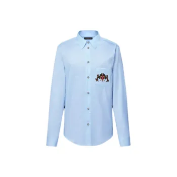LOUIS VUITTON Embroidered Long Sleeved Cotton Shirt