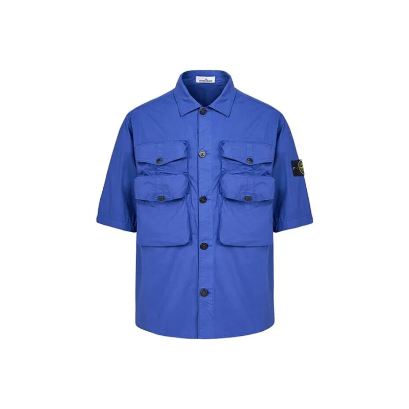 STONE ISLAND Shirts Men Blue Purple-0