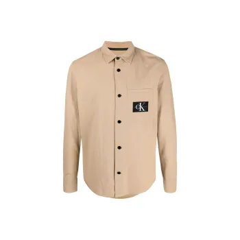 Calvin Klein Logo patch Textured cotton Shirt