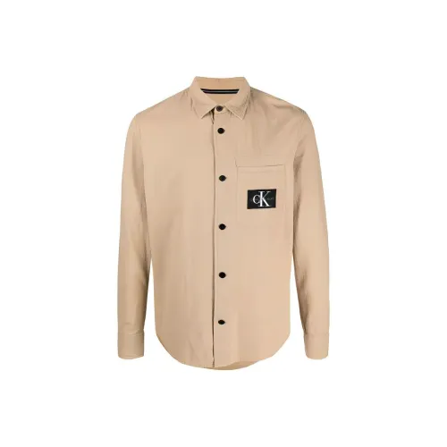 Calvin Klein Logo patch Textured cotton Shirt