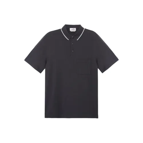 HERMES SS23 Polo Shirt Men's Black