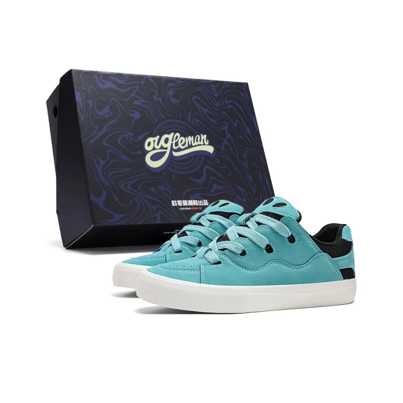 OUGLEMEN Slip-Resistant Cushioning Abrasion-Resistant Low-Top Skateboard Shoes Unisex Box-0