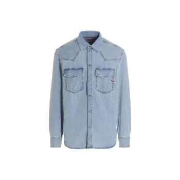 DIESEL Shirts Men Light Blue