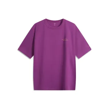 LiNing CF Tracing Crew Neck T Shirt Unisex Cosmic Sky Purple