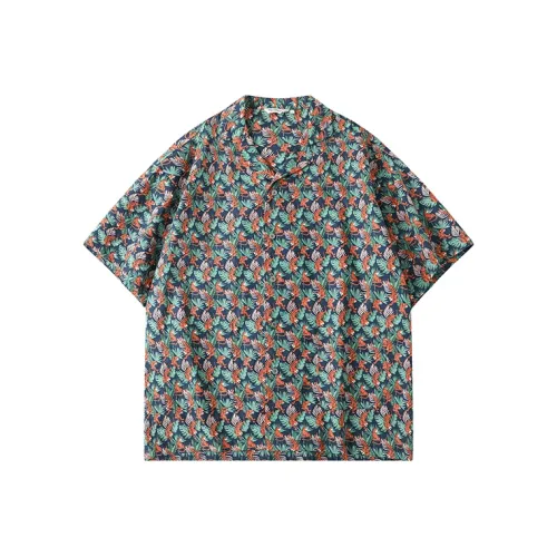 YOSHIYOYI Cuban Collar Loose Fit Hawaii Short-Sleeved Shirt Unisex Multicolor