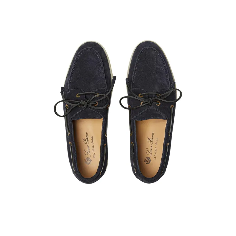 Loro Piana Sea Sail Walk Casual Shoes Men's Marine Blue-4