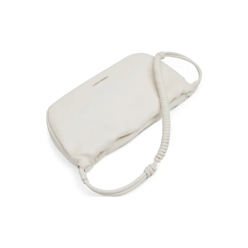 CHARLES&KEITH PU Shoulder Bag, Crossbody Bag Trumpets Women's Cream Milk White/Russet Brown Tawny-2