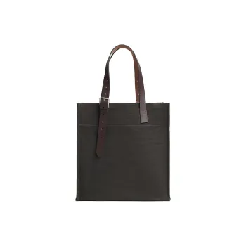 HERMES Etriviere Goeland Canvas Tote Bag, Shopping Bag, Handbag, Shoulder Bag Women's Dark Bronze & Ebony Wood Color