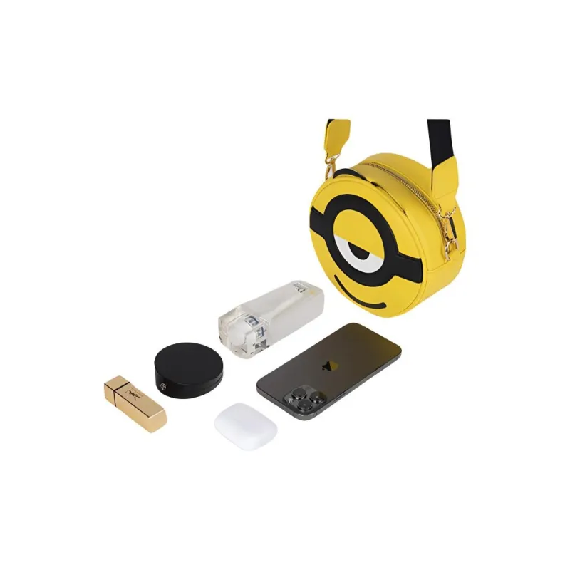 MINIONS PU Small Round Bag, Crossbody Bag, Shoulder Bag Unisex Lemon-3