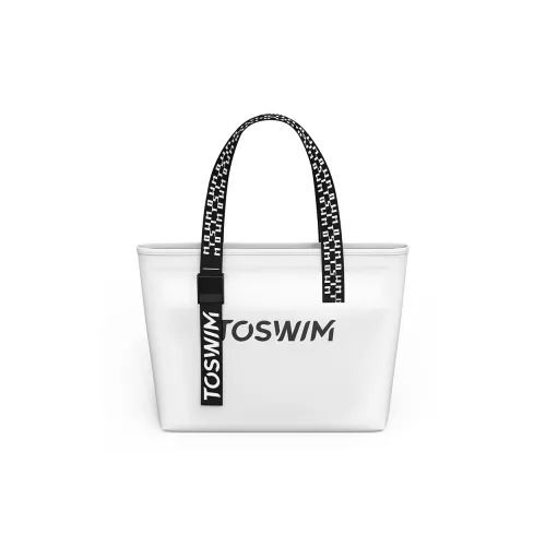 TOSWIM Polyester Tote Handbag, Shoulder Bag Regular Women's White/Light Purple