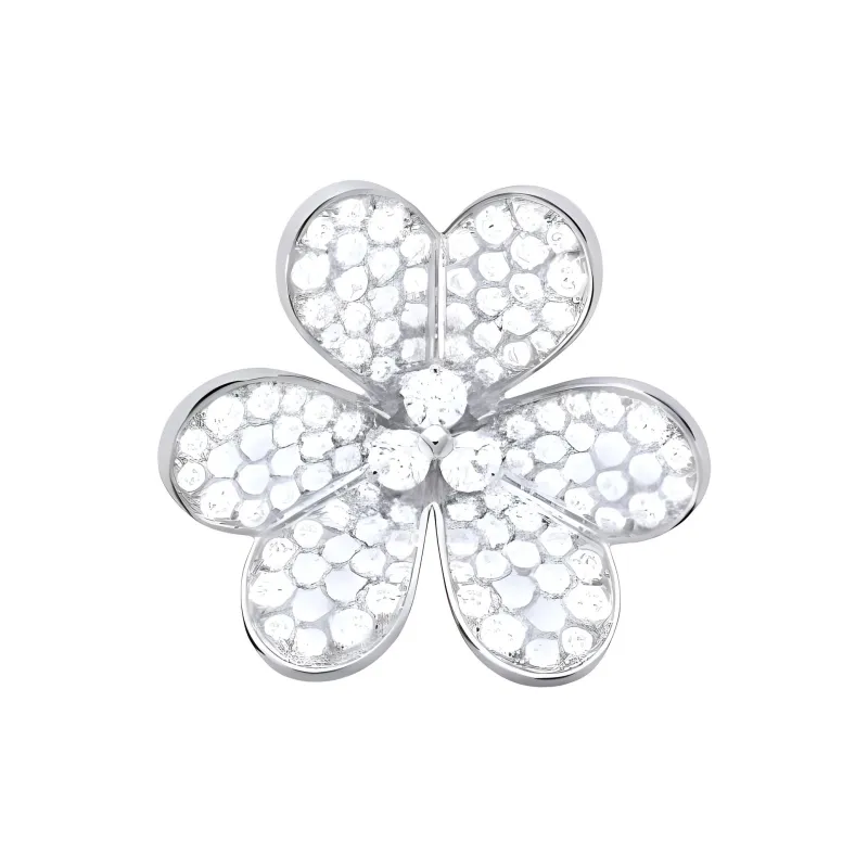 Van Cleef & Arpels Frivole Series 18K White Gold Pendant Necklaces Women's Silver-2