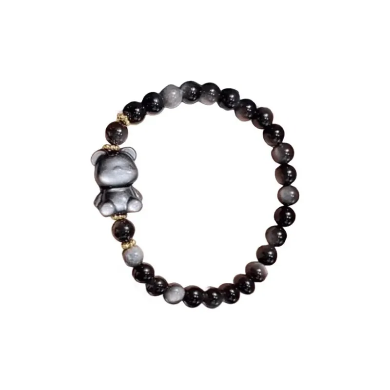 VIVIWELL Natural Obsidian Bracelets Unisex-0