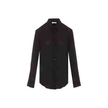 CELINE Loose Shirt In Printed Crêpe De Chine