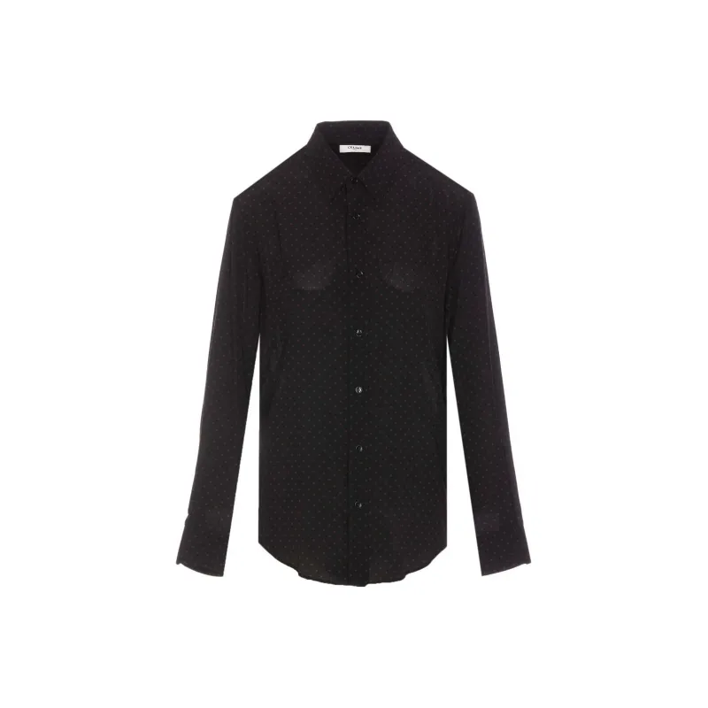 CELINE Loose Shirt In Printed Crêpe De Chine-0