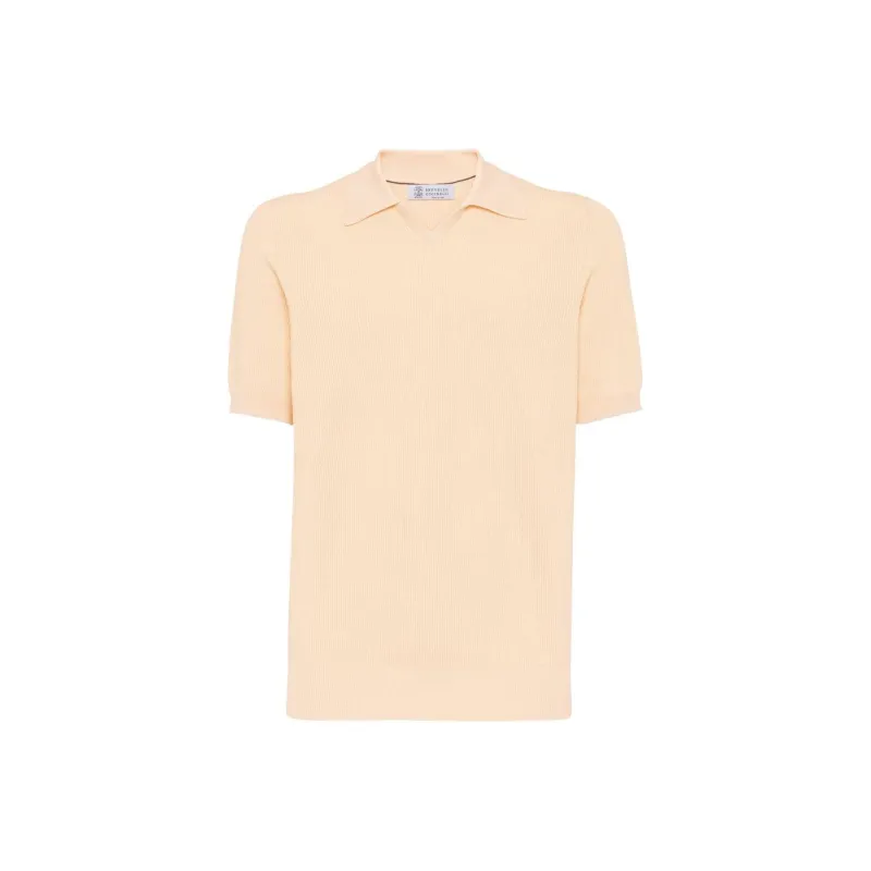 Brunello Cucinelli Fine Knitted Ribbed Polo Shirt-0
