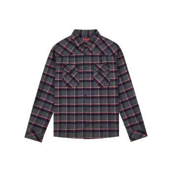 Safarispot S CLEF CHECKED WESTERN TARTAN SHIRTS Shirt Men's GRAY/Gray