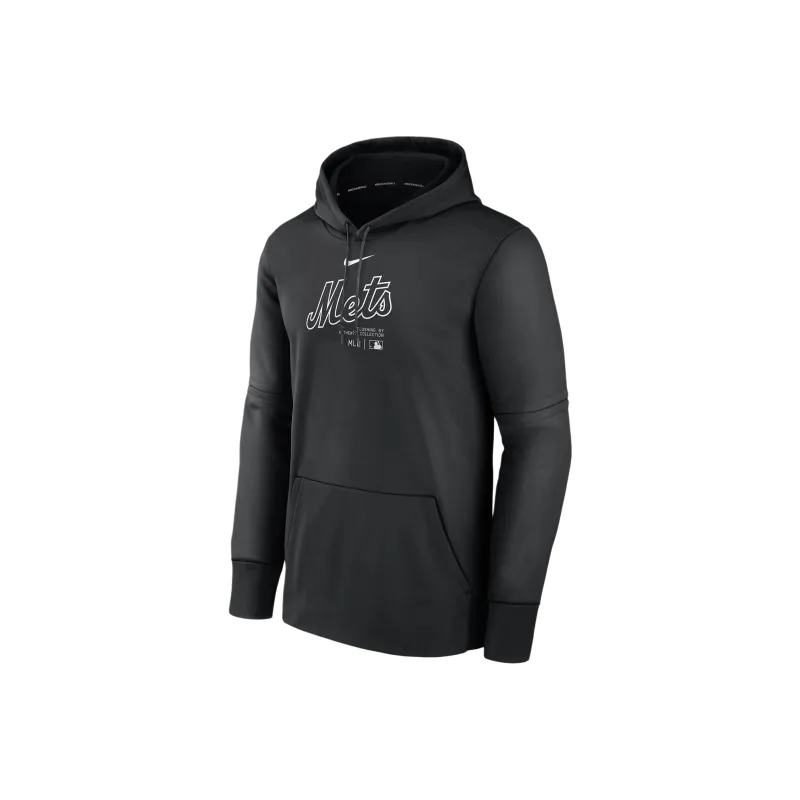 Nike New York Mets Authentic Collection Practice Men's Nike Therma Mlb Pullover Hoodie-0