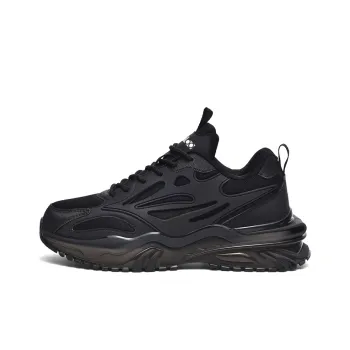 Yalu Preferred Slip Resistant, Abrasion Resistant, Breathable Low Top Chunky Sneakers Men's Black