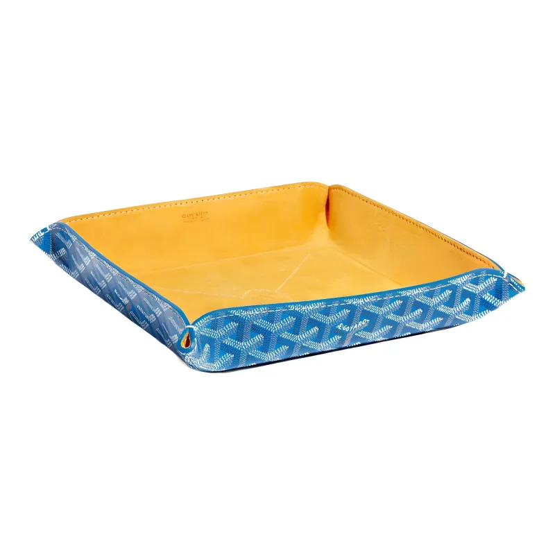 GOYARD Fourre Tout Canvas With Suede Calfskin Dog Tooth Storage Bag Unisex Blue-0