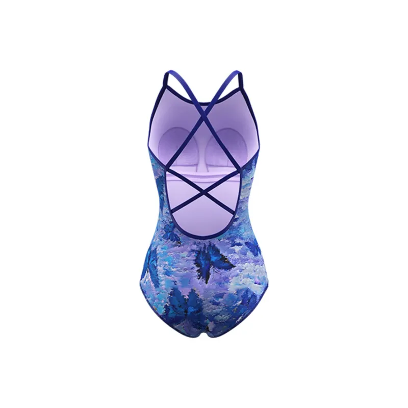 TOSWIM One piece Swimsuit Women's Twilight Blue Butterfly-1