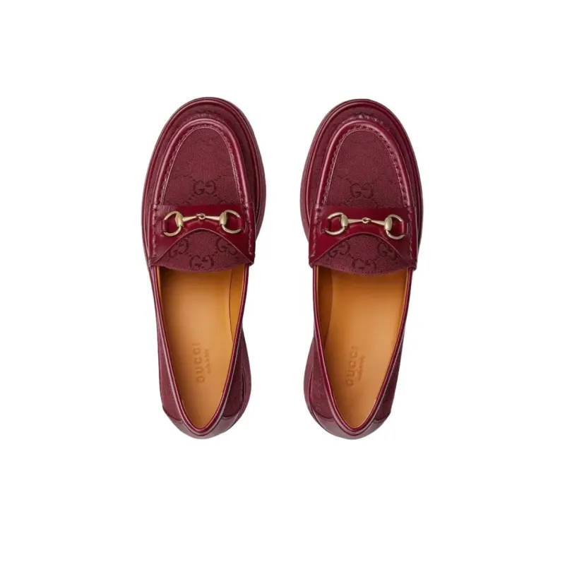 GUCCI Loafers 5cm Women's Burgundy-3