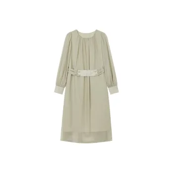 Mo Han Yi Mei Long Sleeved Dress Women's Gray Green