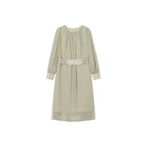 Mo Han Yi Mei Long Sleeved Dress Women's Gray Green