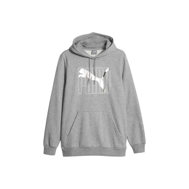 PUMA ESS+ Logo Lab Men's Hoodie Sweatshirt Men's Medium Gray Mixed Color-0