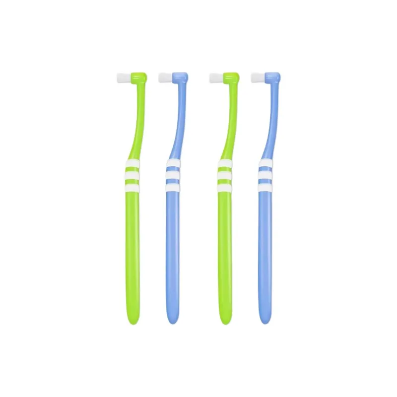 FAWNMUM Single Bundle Flat Head Toothbrushes Cleaning 4 Pcs-3