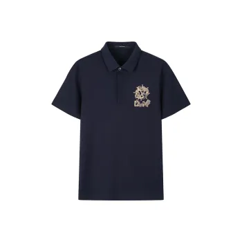 DAVID NAMAN Polo Shirts Men Navy Blue