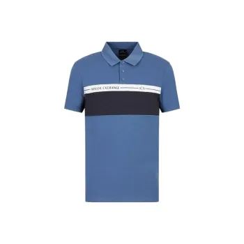 ARMANI EXCHANGE Polo Shirts Men Navy Blue