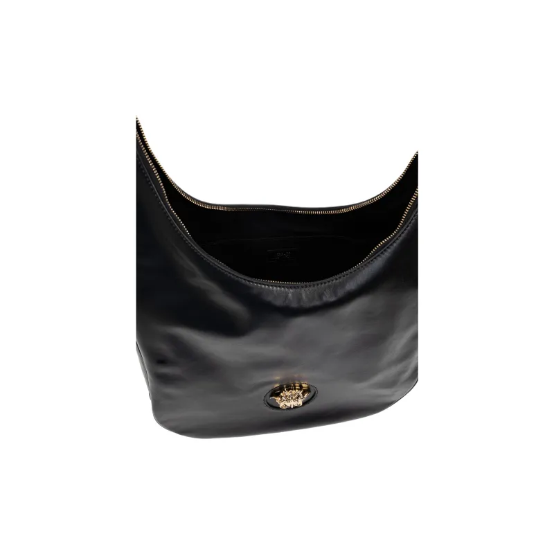 FANSIZHE Leather Handbag, Shoulder Bag Tubas Women's Black-4
