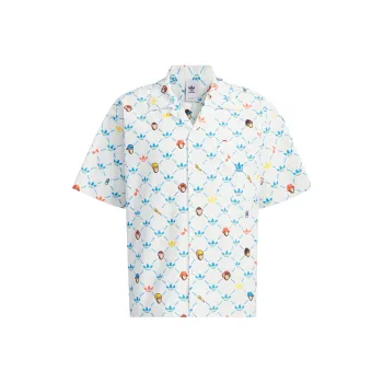 Adidas Originals Monkey Kingdom Shirts Men Pink White