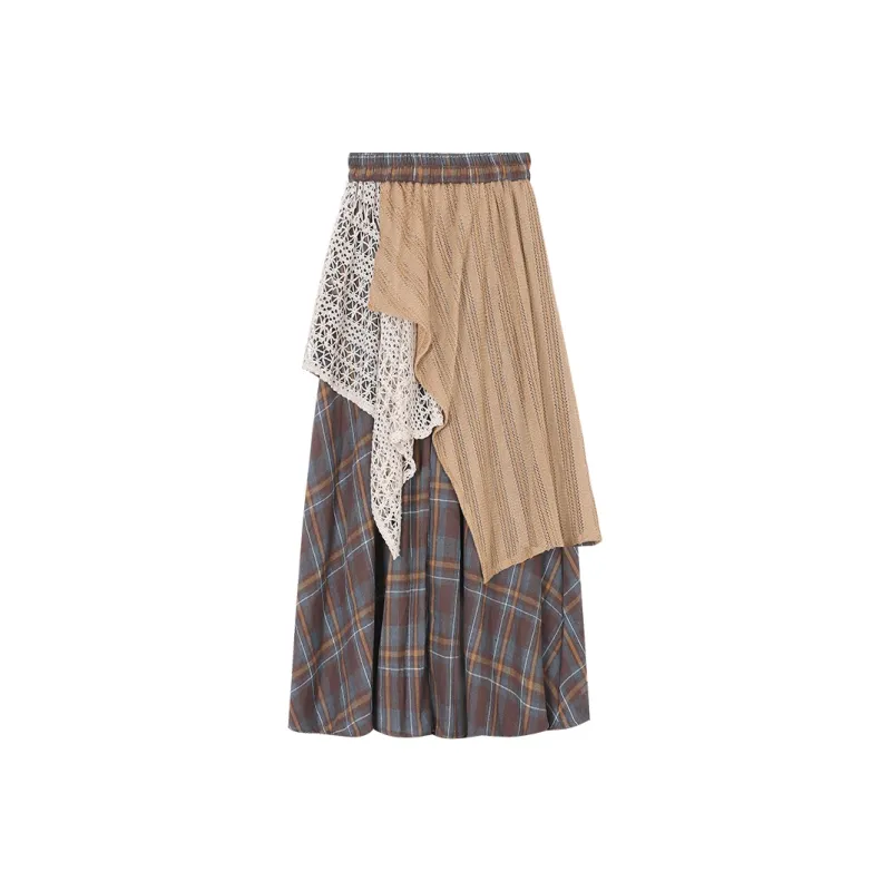 Vine Color Casual Long Skirt Women's-18