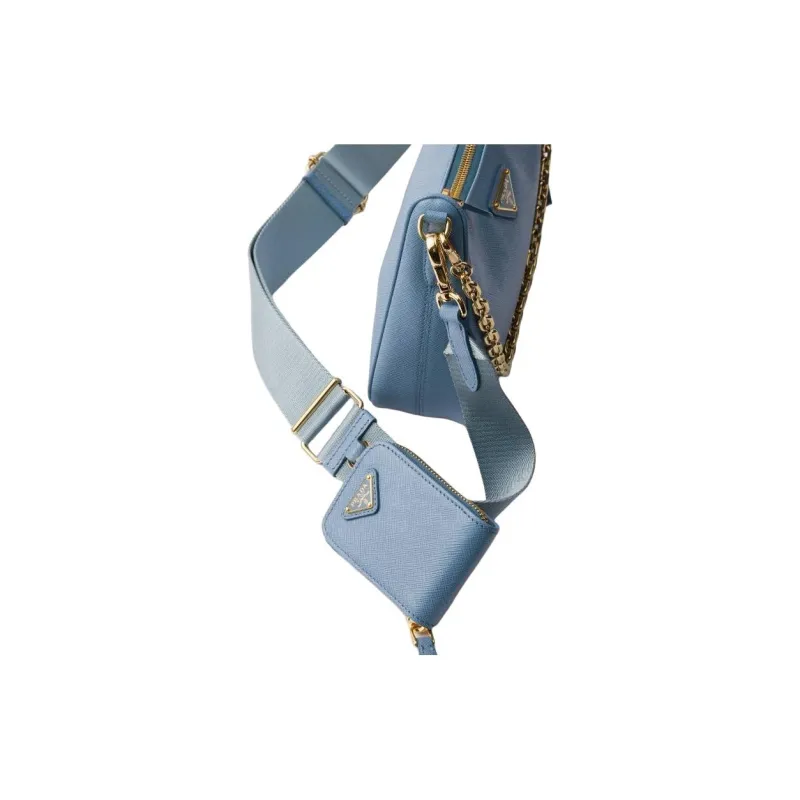 PRADA Re Edition Calfskin One Shoulder Handbags Women's Star Realm Blue-3